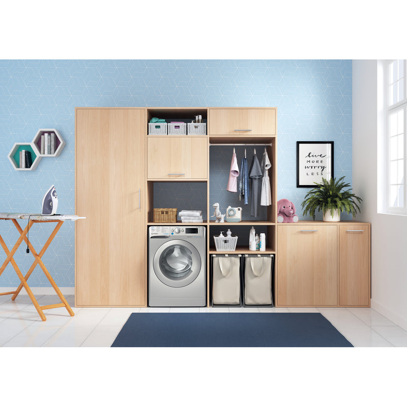 Load image into Gallery viewer, Indesit Steam Push&Go Washing Machine | SILVER | 9kg | 1400rpm | A Rated | BWE 91496X SV UK