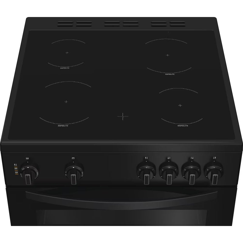 Load image into Gallery viewer, Indesit 60cm Electric Double Cooker | 69L + 36L | Easy Clean Enamel | Black | IDE6VMB