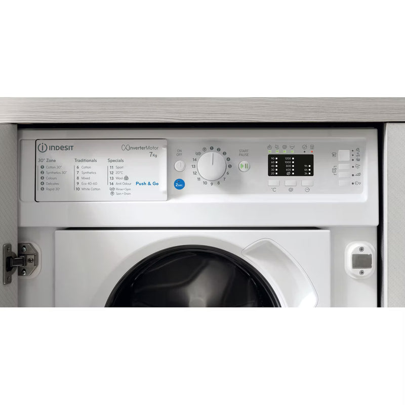 Load image into Gallery viewer, Indesit Built in front loading washing machine | 7kg | BI WMIL 71252 UK N