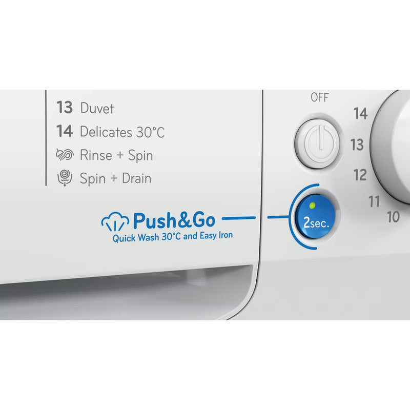 Load image into Gallery viewer, Indesit Push&Go Steam Washing Machine | White | A | BWE111496XWVUK