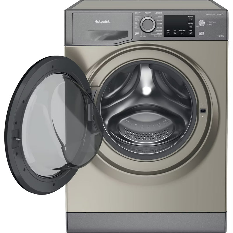 Load image into Gallery viewer, Hotpoint Freestanding Washer Dryer | 9kg Wash | 6kg Dry | Steam Hygiene | 1400rpm | Graphite | NDB9635GKUK