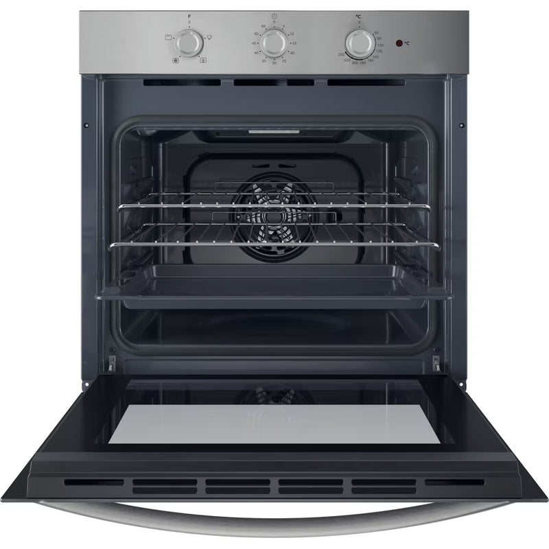 Load image into Gallery viewer, Indesit Single Fan Oven | Enamel Coating | Grill Plus Fan | 66l with 3 Dial with Timer | A | Stainless Steel | IO233XUK