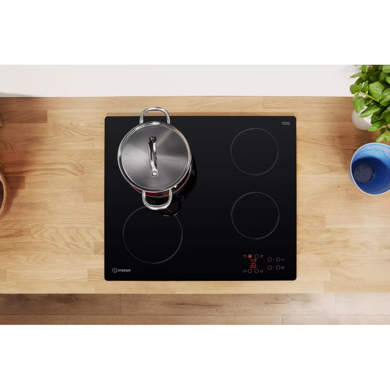 Load image into Gallery viewer, Indesit 60cm 9 Levels Electric Ceramic Hob | Black | Touch Control | 4 Zones with Residual Heat Indicator and Timer | RI161C