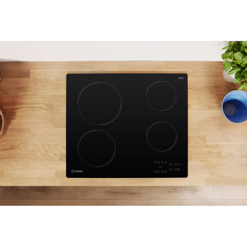 Load image into Gallery viewer, Indesit 60cm 9 Levels Electric Ceramic Hob | Black | Touch Control | 4 Zones with Residual Heat Indicator and Timer | RI161C
