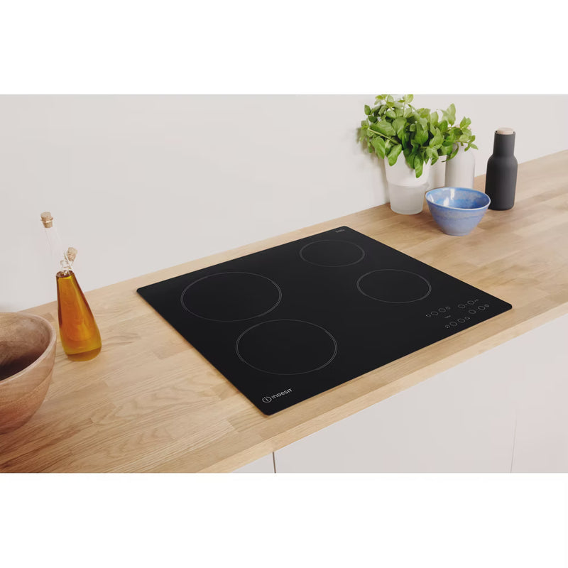 Load image into Gallery viewer, Indesit 60cm 9 Levels Electric Ceramic Hob | Black | Touch Control | 4 Zones with Residual Heat Indicator and Timer | RI161C