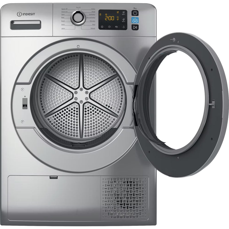 Завантажте зображення в засіб перегляду галереї, Indesit Heat Pump Tumble Dryer | Freestanding | 9kg | Silver | YTM1192SSXUK
