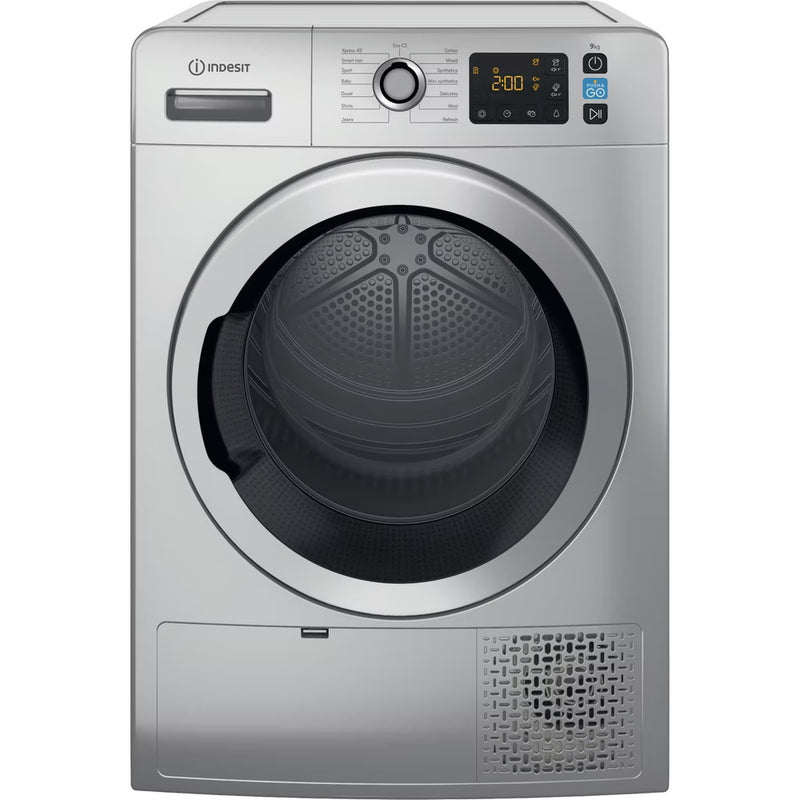 Завантажте зображення в засіб перегляду галереї, Indesit Heat Pump Tumble Dryer | Freestanding | 9kg | Silver | YTM1192SSXUK