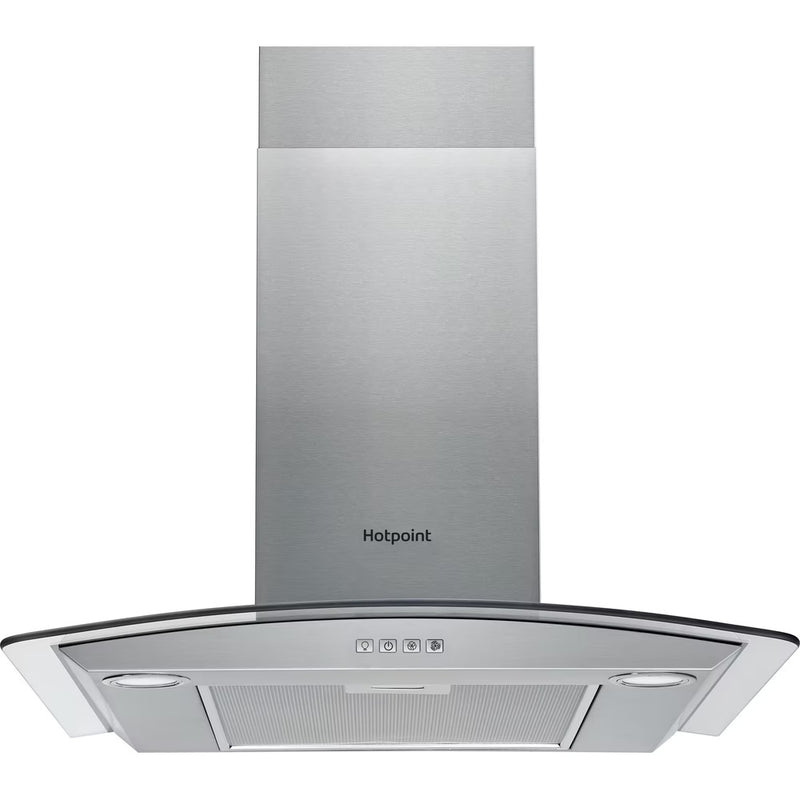 Load image into Gallery viewer, Whirlpool 60cm Curved Glass Hood | Button Control | Stainless Steel with Dishwashable Aluminium Grease Filter | 57 / 65 Db | PHGC64FLMX