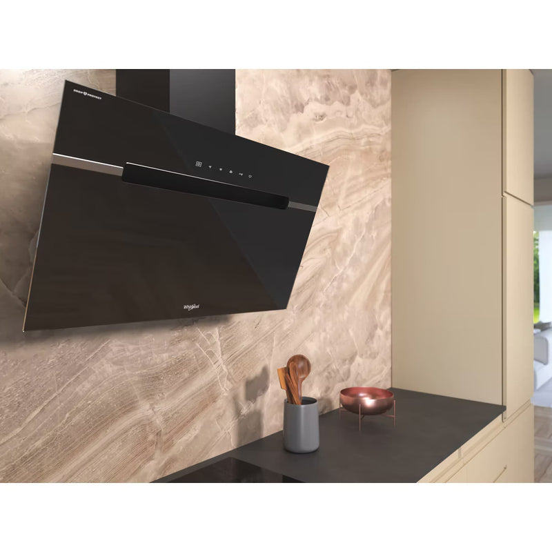 Load image into Gallery viewer, Whirlpool 90cm Vertical Hood | Touch Control | Black With Dishwashable Aluminium Grease Filter | 52/65 Db | WHVS91FLTDPK