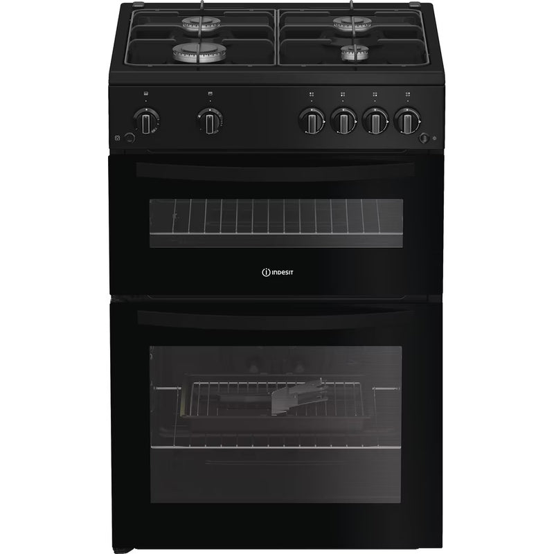 Load image into Gallery viewer, Indesit 60cm Gas Double Cooker | Black | IDG6GB