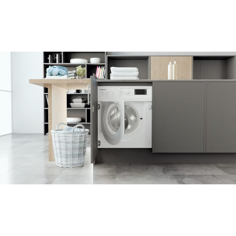Load image into Gallery viewer, Hotpoint 7kg Integrated Washing Machine | 1400 RPM | Anti-Stain | Wool Care | White | BIWMHG71483UKN