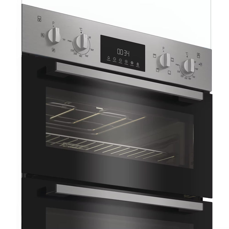 Załaduj obraz do przeglądarki galerii, Indesit Built-In Electric Double Oven | 69L + 36L | Stainless Steel | Twin Grill | Enamel | DII10DIX