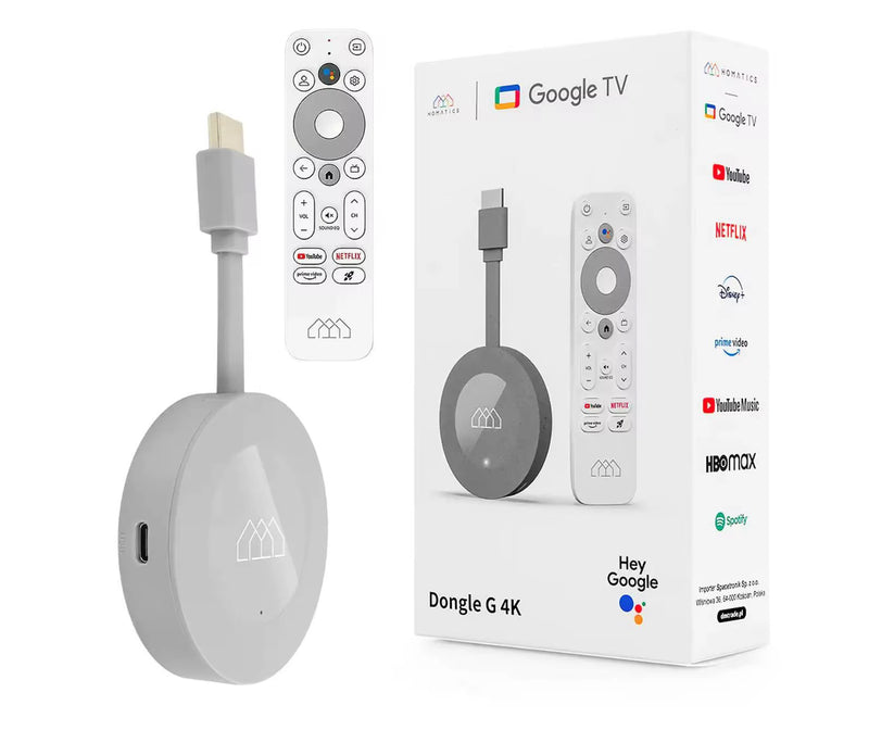 Load image into Gallery viewer, Google TV 4K Dongle | WiFi & RJ45 | HDR+ | Smart Remote | 2GB RAM 32GB | 034908