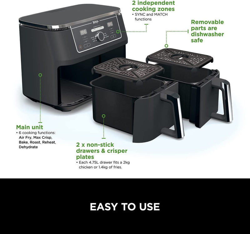 Load image into Gallery viewer, Ninja Foodi MAX Dual Zone Air Fryer | 9.5L | AF400UK