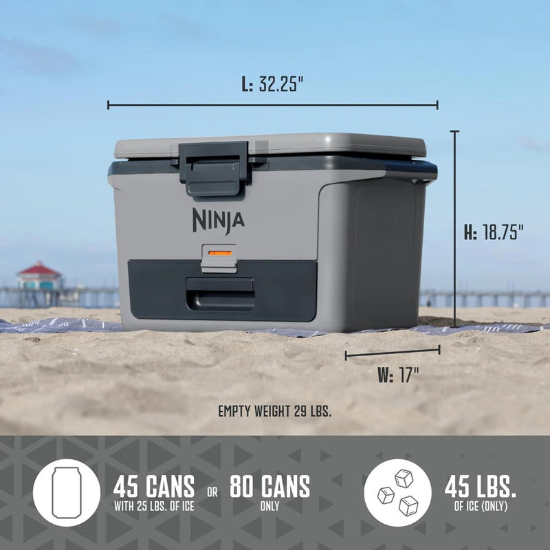 Załaduj obraz do przeglądarki galerii, Ninja FrostVault Hard Cooler with Dry Zone | 47L | Slate Grey | FB151UKGY
