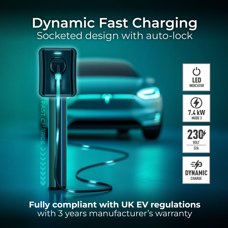 Завантажте зображення в засіб перегляду галереї, Luceco Masterplug Ev Mode 3 Charger 7.4Kw 5M Tethered + Wifi/Eth | EVCM3ST7B-MP