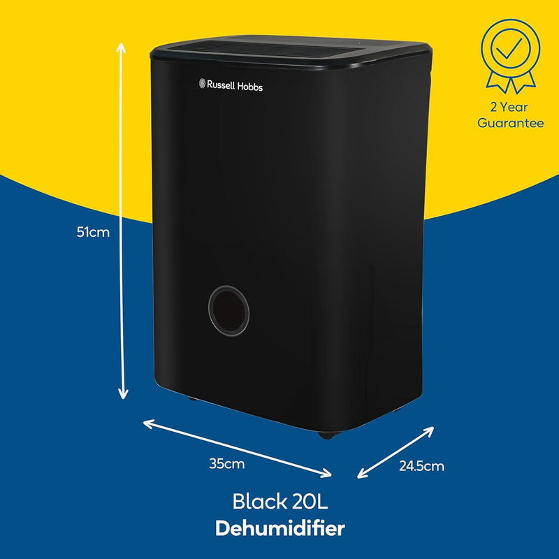 Завантажте зображення в засіб перегляду галереї, Russell Hobbs Dehumidifier | 20L | Black | RHDH2002B