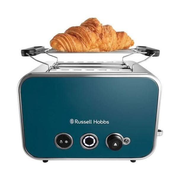Завантажте зображення в засіб перегляду галереї, russell hobbs distinctions 2 slice toaster in ocean blue with lifted tray