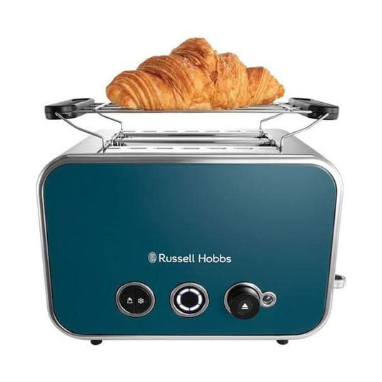 russell hobbs distinctions 2 slice toaster in ocean blue with lifted tray