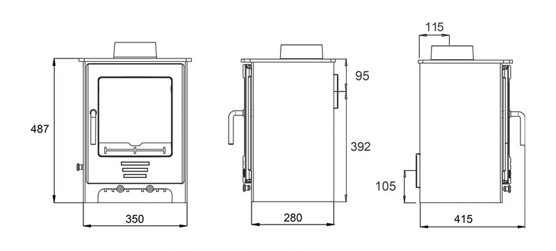 Load image into Gallery viewer, Henley Severn 5kW Eco| Multi Fuel | Matt Black | ST311