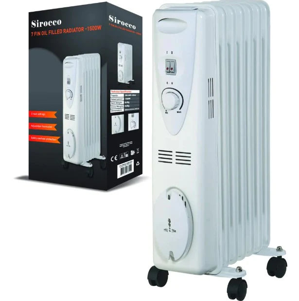 Załaduj obraz do przeglądarki galerii, Sirocco 7 Fin Oil Filled Radiator | 1.5kw | 160336