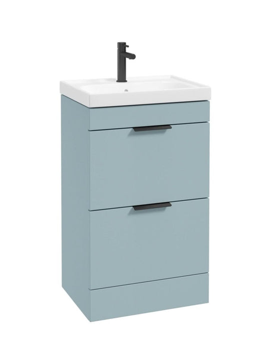 freestanding vanity unit in Matt Morning Sky Blue