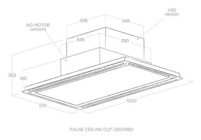 Load image into Gallery viewer, Elica 100 x 50cm Hilight Celing Hood White | HILIGHTH30WHA100
