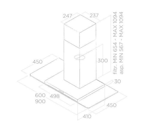Elica 60cm Flat Glass Chimney Hood Stainless Steel | FLATGLASSNS60IX