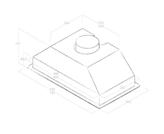 Elica 72cm ERA C Canopy Hood for 80cm Unit Stainless Steel + White | ERACIXA80