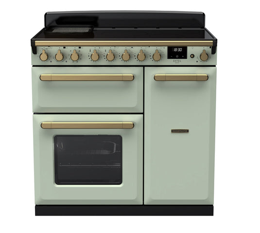 Rangemaster Estel Deluxe 90 | Dual Fuel | Mint | Antique Brass Trim | ESDL90DFPMNT/AB1