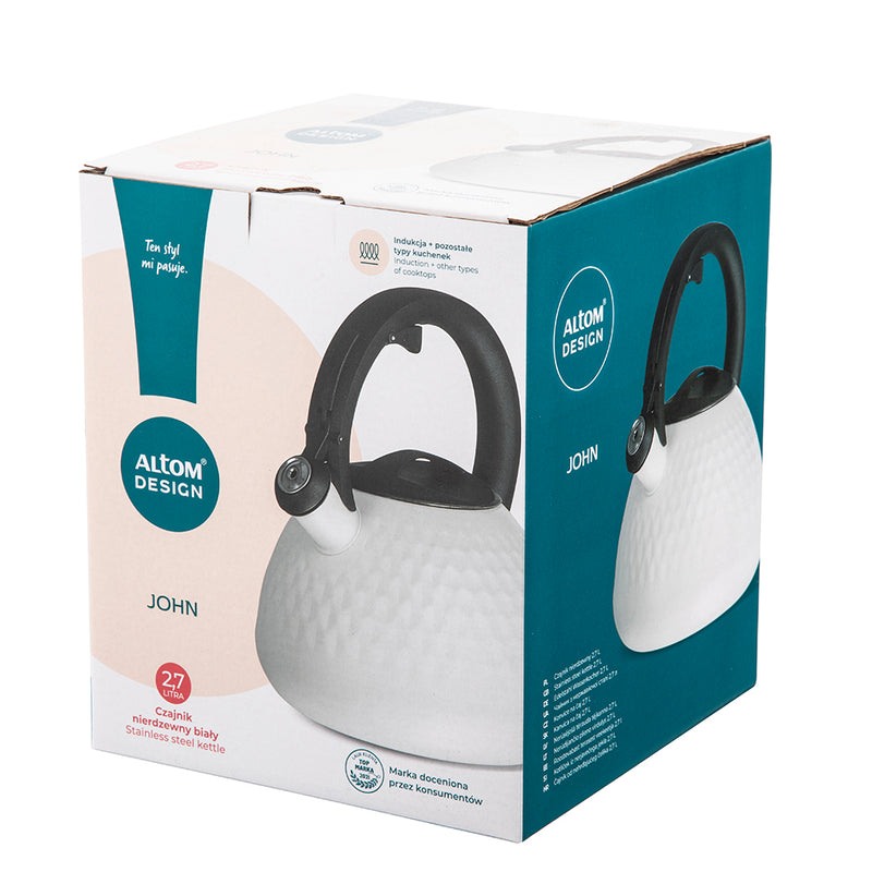 Load image into Gallery viewer, Altom Stainless steel kettle | 2.7 L | White | 204001399
