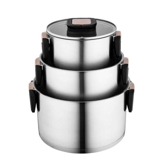 Altom Smart Stainless Steel Cookware Set Of 6 Pcs | 16/20/24 Cm | 204002676