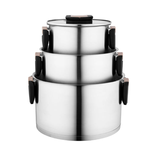 Altom Smart Stainless Steel Cookware Set Of 6 Pcs | 16/20/24 Cm | 204002676