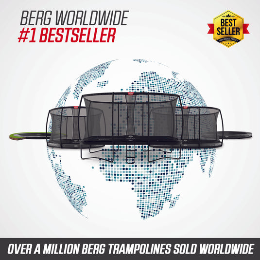 Berg Ultim Elite Regular Trampoline | 500CM/ 16FT | Safety Net DLX XL | Grey | 32.45.95.31