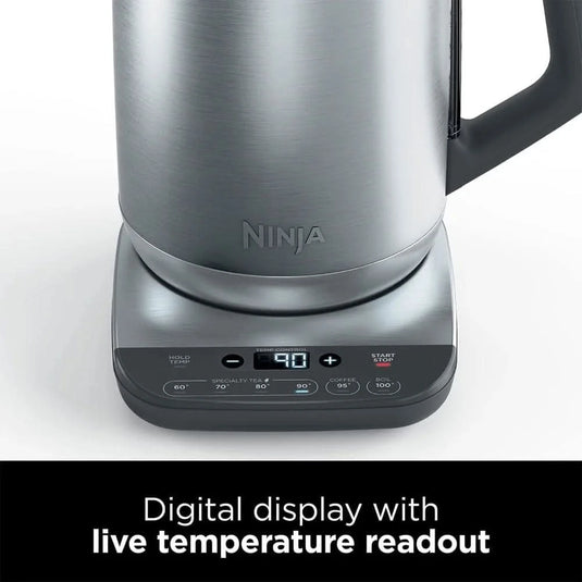 ninja stainless steel kettle digital display with temperature readout
