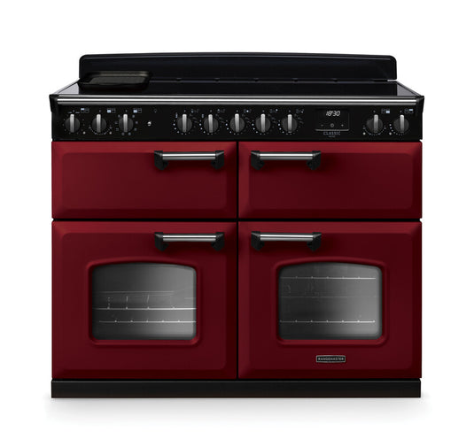 Rangemaster Classic Deluxe Bc 110 Induction Bordeaux with Chrome trim | CLDLB110EIPBOR/CM1