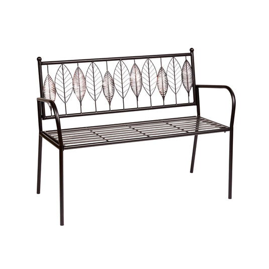 1.15M Rustic Brown and Black Arboretum Garden Brench | FN250507