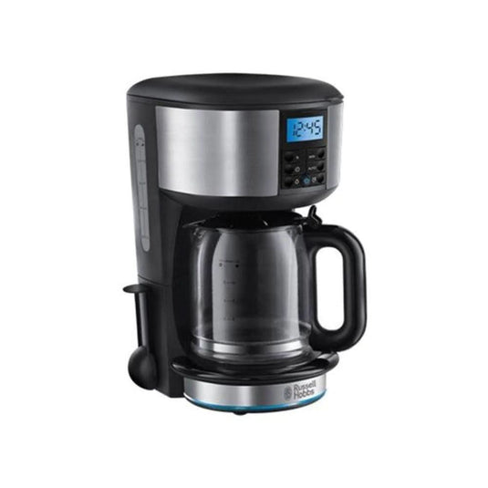 russell hobbs buckingham coffee maker with a jug in stainless steel and black