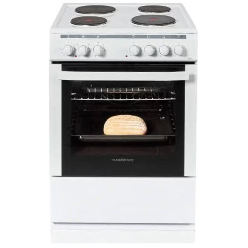 white ceramic cooker with 4 cooking zones and single oven