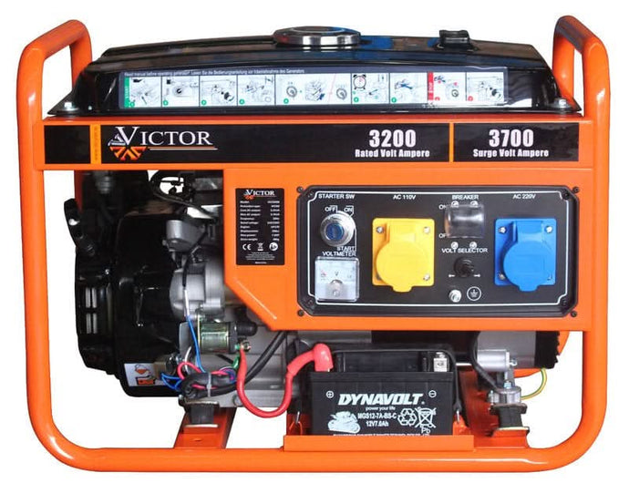 victor petrol power generator, 208cc, 3.5kva