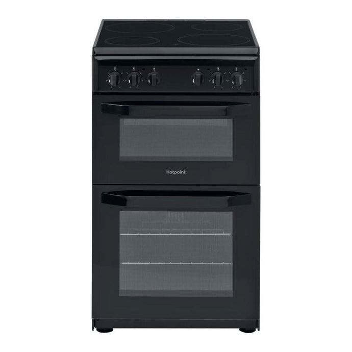 black ceramic cooker with induction hob and double oven