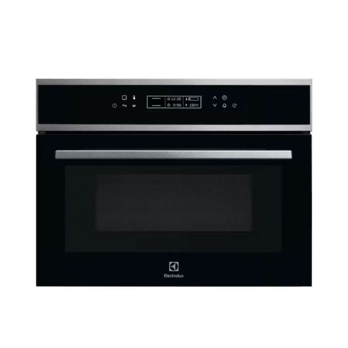 electrolux integrated combi oven in black and steel