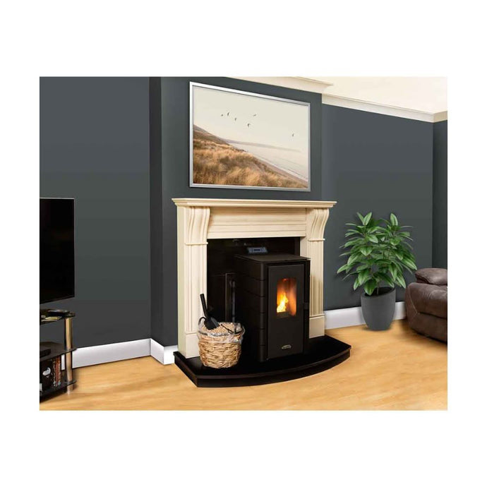 stanley solis k50 6kw wood pellet stove in black