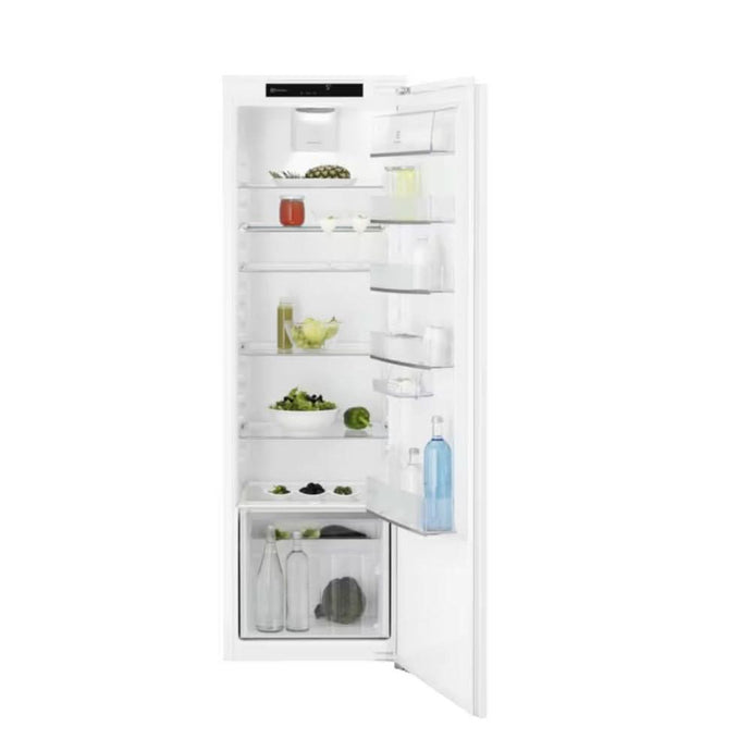 white integrated upright fridge