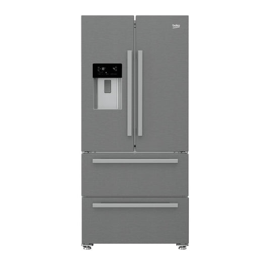 Beko American Fridge Freezer | 182cmx84cm | Plumbed Water&Ice | Stainless Steel | GNE360520DX