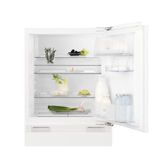 integrated under counter white fridge