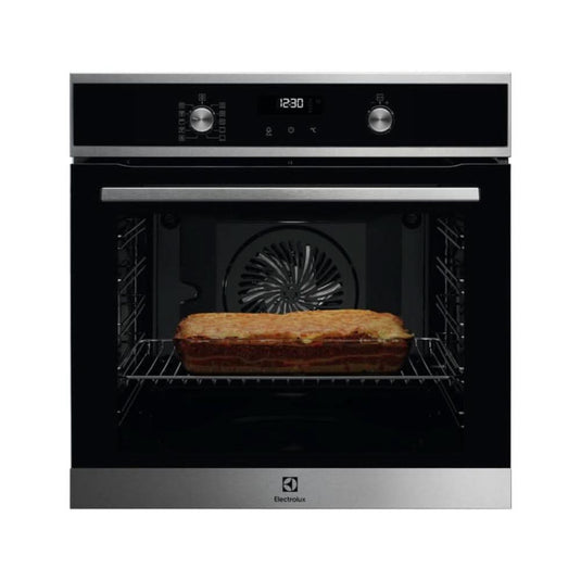 black stainless steel single oven