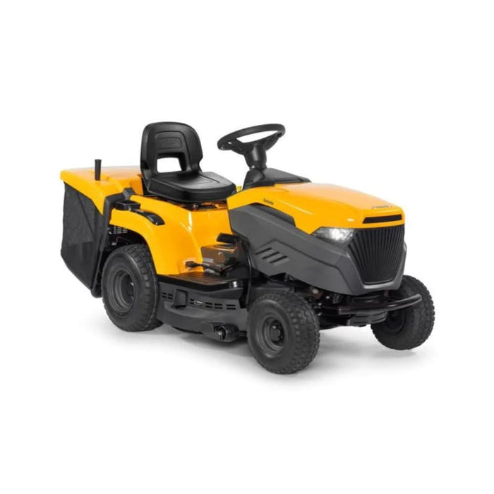 stiga estate 33"/84cm cut ride on lawnmower in black and yellow