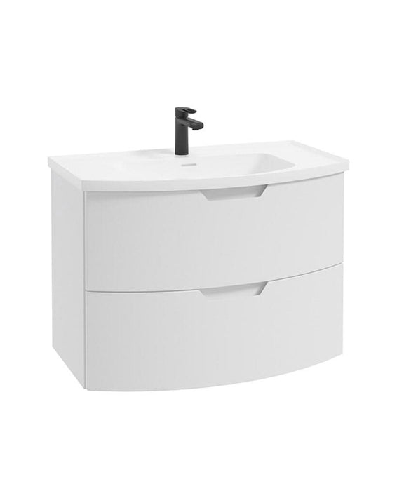 wall hung vanity unit with 2 drawers
