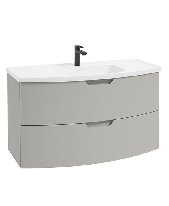 wall hung vanity unit with 2 drawers
